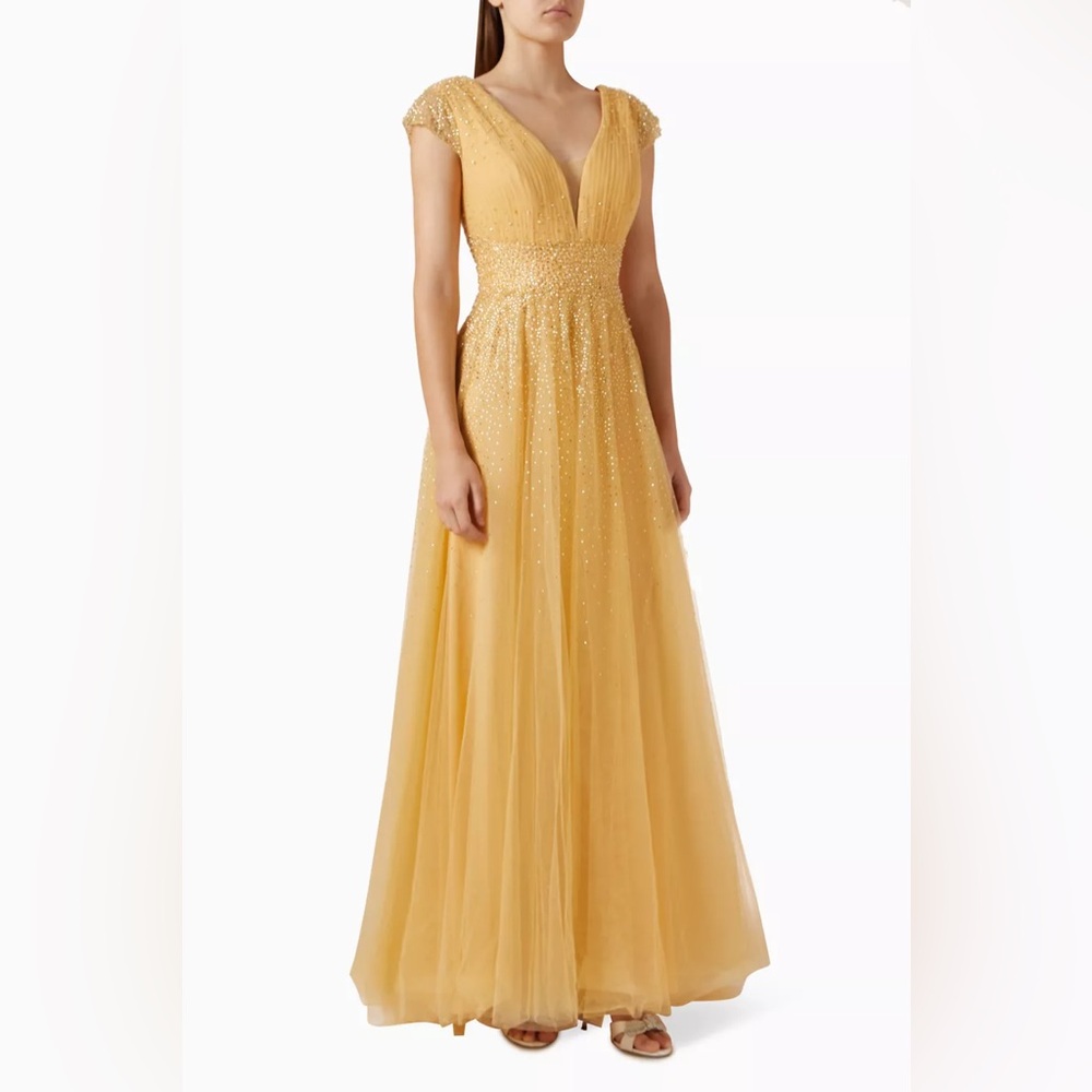 Mac Duggal Elegant Gold Evening Gown
